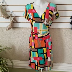 Emma & Michele geometric wrap dress size S